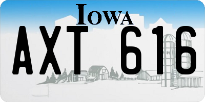 IA license plate AXT616