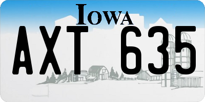 IA license plate AXT635