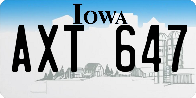 IA license plate AXT647
