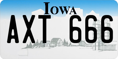 IA license plate AXT666