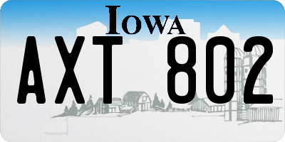 IA license plate AXT802