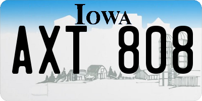 IA license plate AXT808
