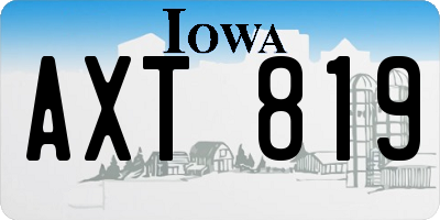 IA license plate AXT819