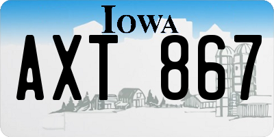 IA license plate AXT867