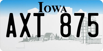 IA license plate AXT875