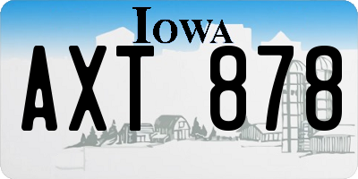 IA license plate AXT878