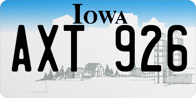 IA license plate AXT926