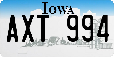 IA license plate AXT994