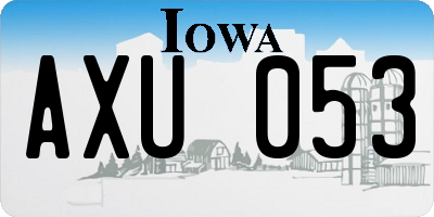 IA license plate AXU053