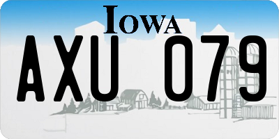 IA license plate AXU079