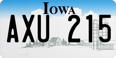 IA license plate AXU215