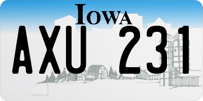 IA license plate AXU231