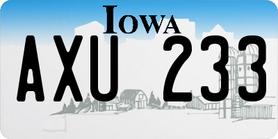 IA license plate AXU233
