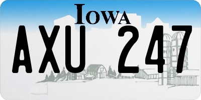 IA license plate AXU247