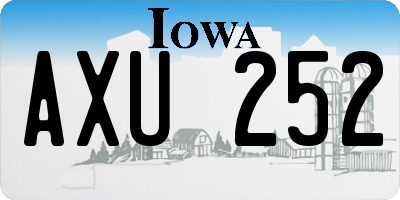 IA license plate AXU252
