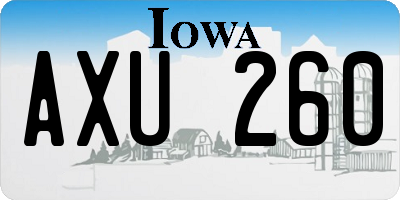 IA license plate AXU260