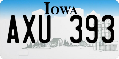IA license plate AXU393