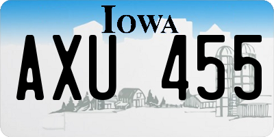 IA license plate AXU455