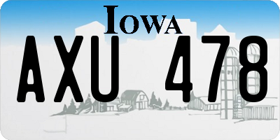 IA license plate AXU478
