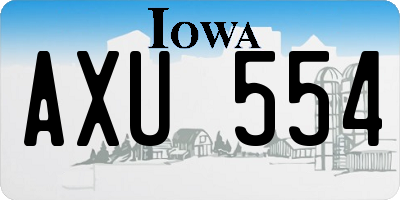 IA license plate AXU554