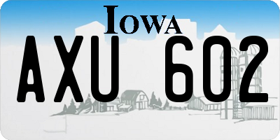 IA license plate AXU602
