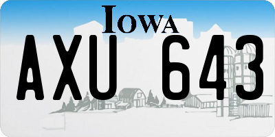 IA license plate AXU643