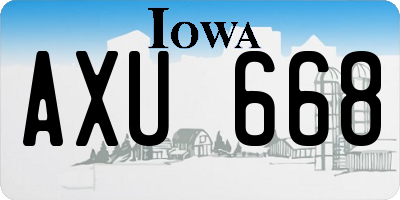 IA license plate AXU668