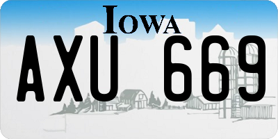 IA license plate AXU669
