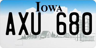 IA license plate AXU680