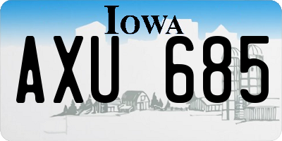 IA license plate AXU685