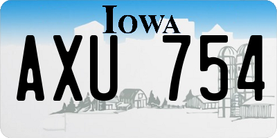 IA license plate AXU754