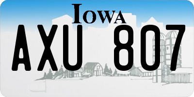 IA license plate AXU807