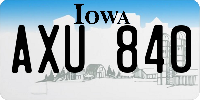 IA license plate AXU840