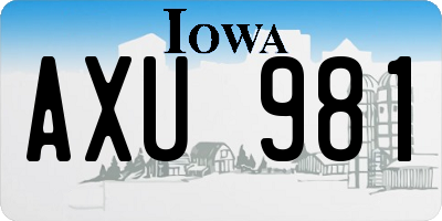 IA license plate AXU981