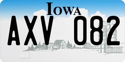 IA license plate AXV082