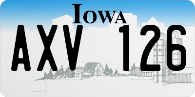 IA license plate AXV126