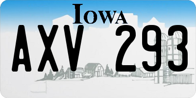 IA license plate AXV293