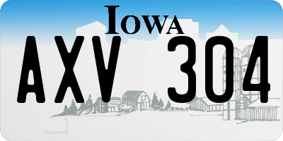 IA license plate AXV304