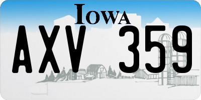 IA license plate AXV359
