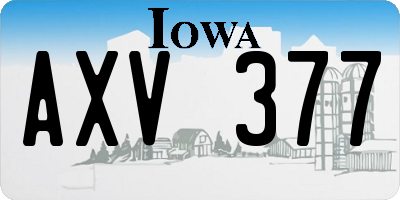 IA license plate AXV377