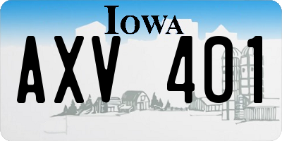 IA license plate AXV401