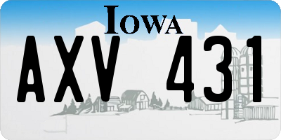 IA license plate AXV431