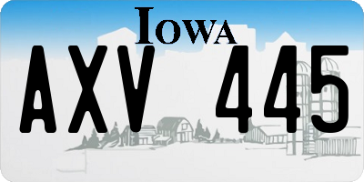 IA license plate AXV445