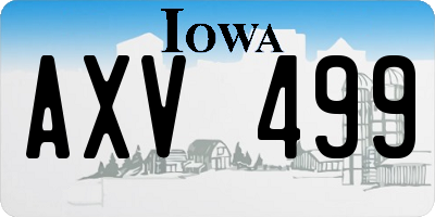 IA license plate AXV499