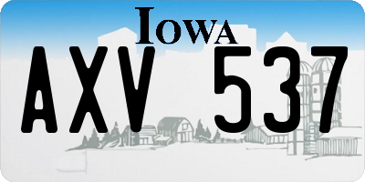 IA license plate AXV537