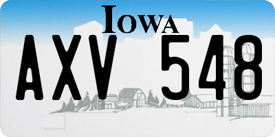 IA license plate AXV548