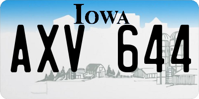 IA license plate AXV644