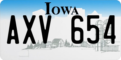 IA license plate AXV654