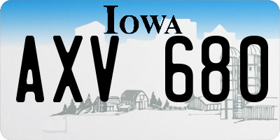 IA license plate AXV680