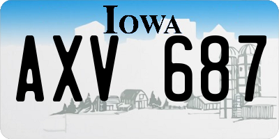 IA license plate AXV687